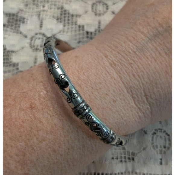 Brighton Round Hearts Bangle Signed Some Wear - Picture 2 of 6